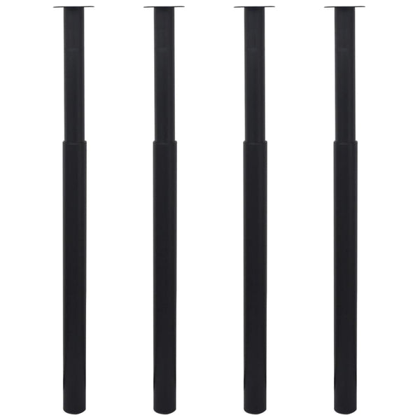 vidaXL Telescopic Table Legs 4 pcs. Black 710 - 1100 mm