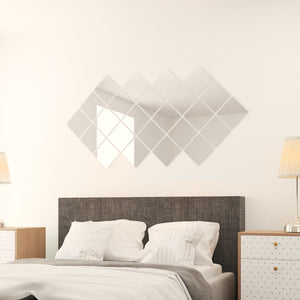 vidaXL 48-piece Square Mirror Tile Set Glass
