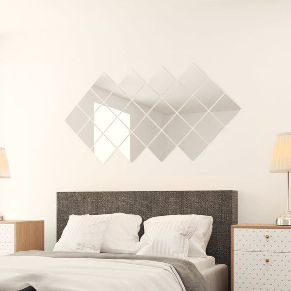 vidaXL 48-piece Square Mirror Tile Set Glass