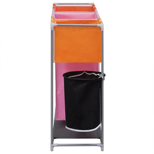vidaXL 3-Compartment Laundry Basket 2 pcs. with Laundry Bucket