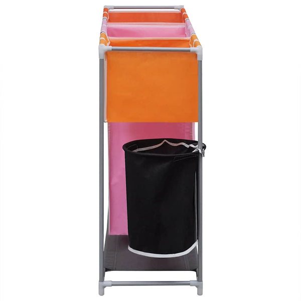 vidaXL 3-Compartment Laundry Basket 2 pcs. with Laundry Bucket