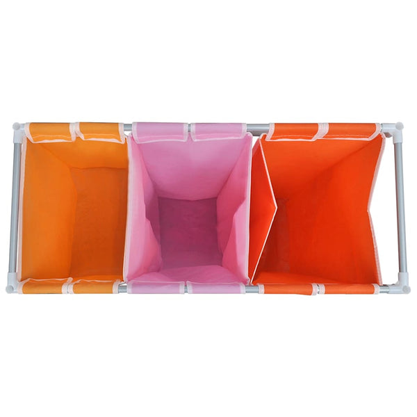 vidaXL 3-Compartment Laundry Basket 2 pcs. with Laundry Bucket