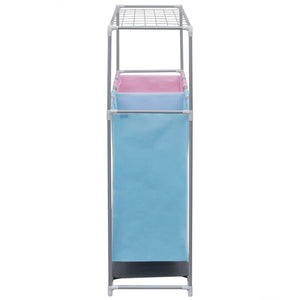 vidaXL 2-Compartment Laundry Basket 2 pcs. with Drying Rack