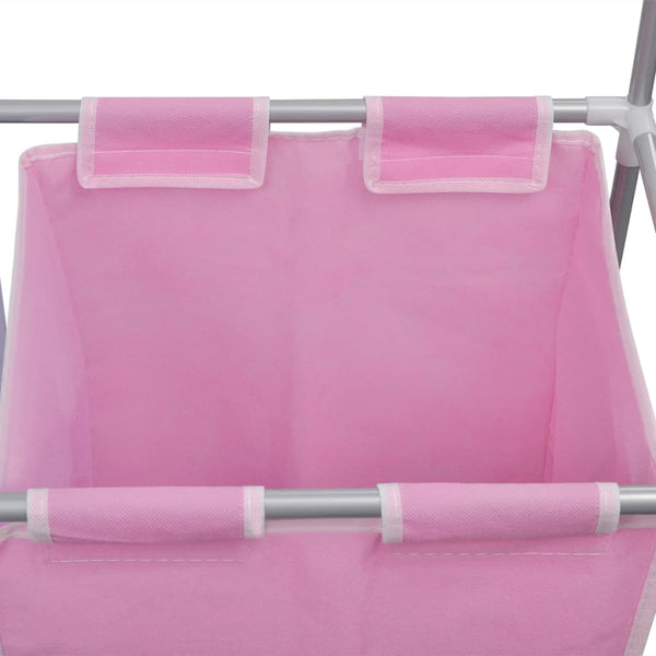 vidaXL 2-Compartment Laundry Basket 2 pcs. with Drying Rack