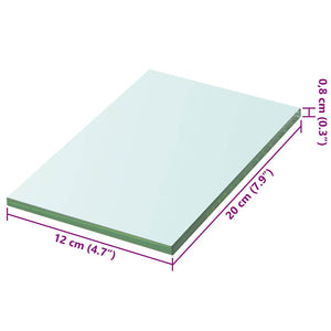 vidaXL Shelf Boards 2 pcs Glass Transparent 20x12 cm