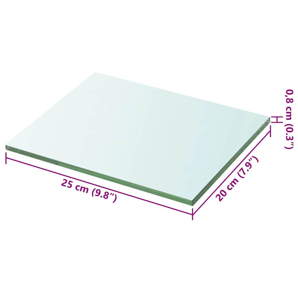 vidaXL Shelf Boards 2 pcs. Glass Transparent 20x25 cm