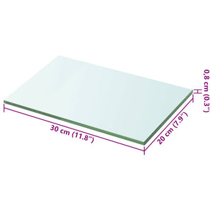 vidaXL Shelf Boards 2 pcs. Glass Transparent 20x30 cm