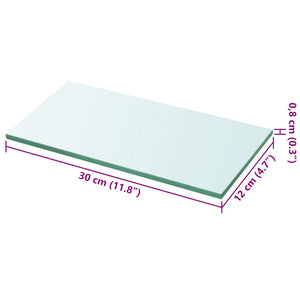 vidaXL Shelf Boards 2 pcs. Glass Transparent 30x12 cm
