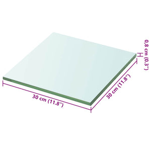 vidaXL Shelf Boards 2 pcs. Glass Transparent 30x30 cm