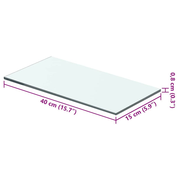 vidaXL Shelf Boards 2 pcs Glass Transparent 40x15 cm