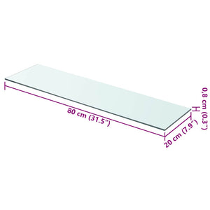 vidaXL Shelf Boards 2 pcs. Glass Transparent 80x20 cm