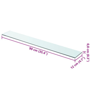 vidaXL Shelf Boards 2 pcs Glass Transparent 90 x 12 cm