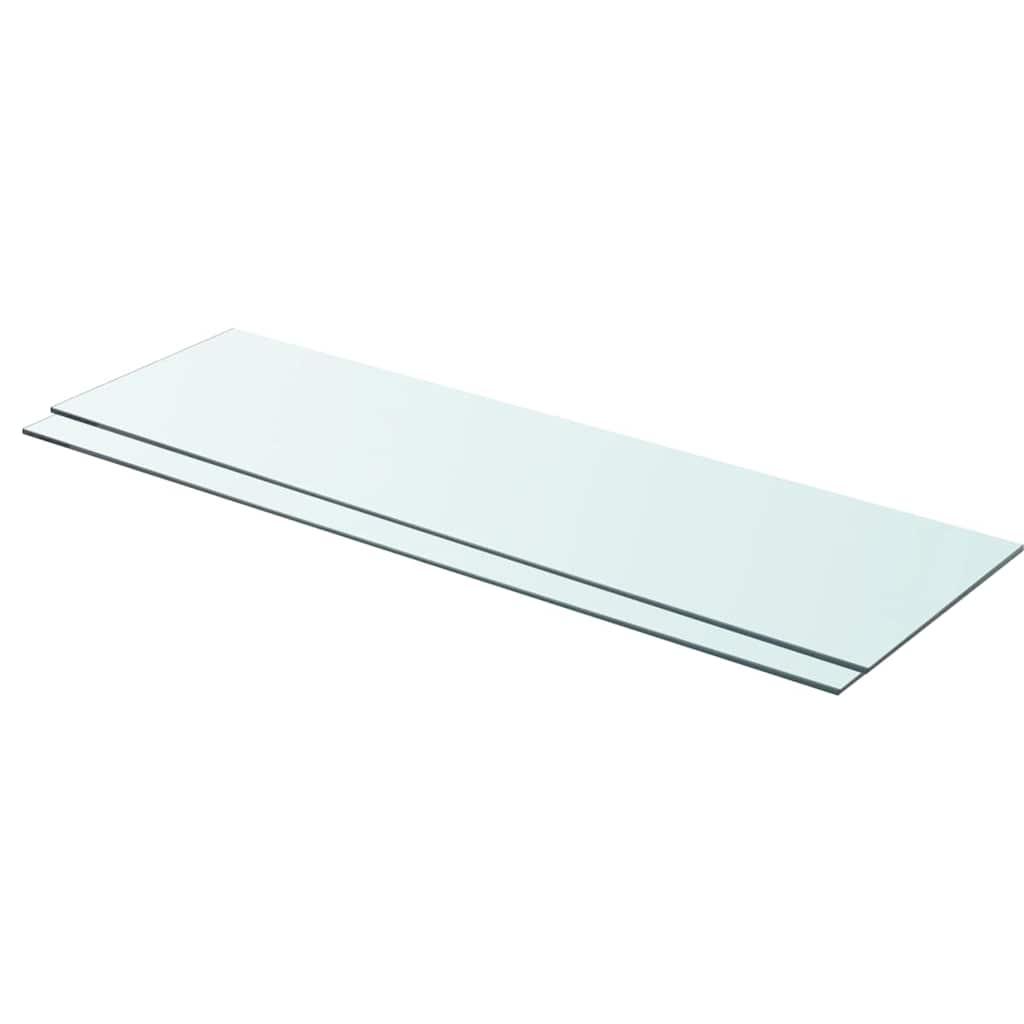 vidaXL Shelf Boards 2 pcs Glass Transparent 90x25 cm