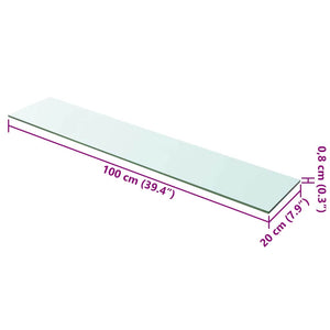 vidaXL Shelf Boards 2 pcs. Glass Transparent 100x20 cm