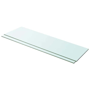 vidaXL Shelf Boards 2 pcs Glass Transparent 100x30 cm
