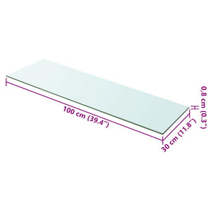 vidaXL Shelf Boards 2 pcs Glass Transparent 100x30 cm