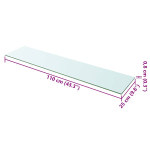 vidaXL Shelf Boards 2 pcs. Glass Transparent 110x25 cm
