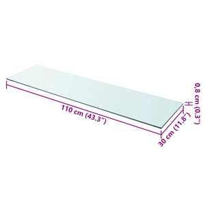 vidaXL Shelf Boards 2 pcs. Glass Transparent 110x30 cm