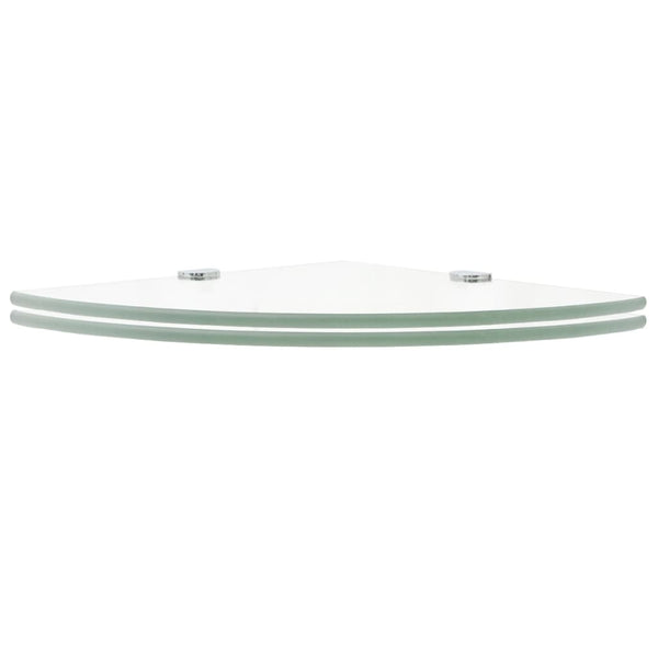 vidaXL Corner Shelves 2 pcs. with Chrome Brackets Glass Transparent