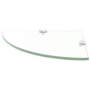 vidaXL Corner Shelves 2 pcs. with Chrome Brackets Glass Transparent