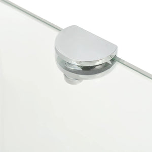 vidaXL Corner Shelves 2 pcs. with Chrome Brackets Glass Transparent