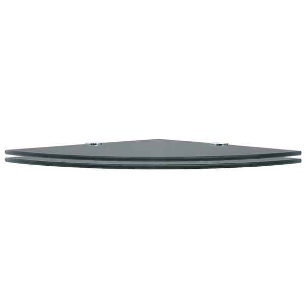 vidaXL Corner Shelves 2 pcs. with Chrome Brackets Glass Black