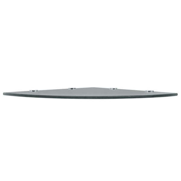 vidaXL Corner Shelves 2 pcs. with Chrome Brackets Glass Black