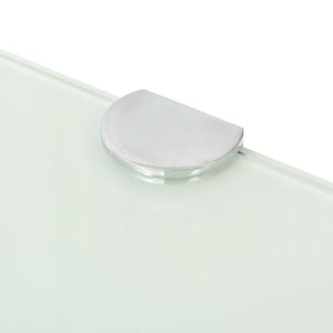 vidaXL Corner Shelves 2 pcs. with Chrome Brackets Glass White 25x25 cm
