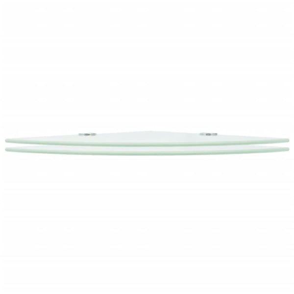 vidaXL Corner Shelves 2 pcs. with Chrome Brackets Glass White 35x35 cm