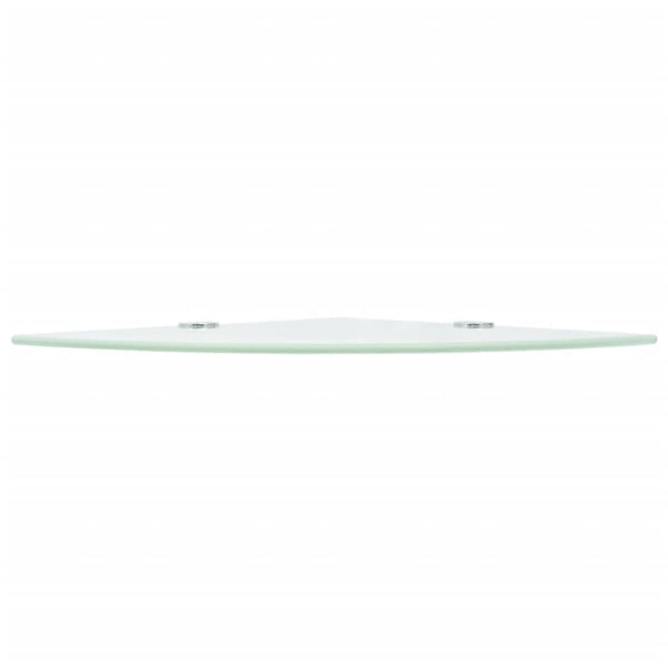 vidaXL Corner Shelves 2 pcs. with Chrome Brackets Glass White 35x35 cm