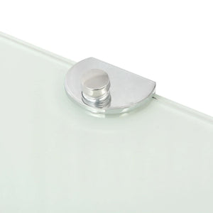 vidaXL Corner Shelves 2 pcs. with Chrome Brackets Glass White 35x35 cm