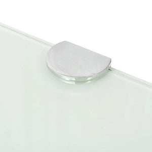 vidaXL Corner Shelves 2 pcs. with Chrome Brackets Glass White 35x35 cm