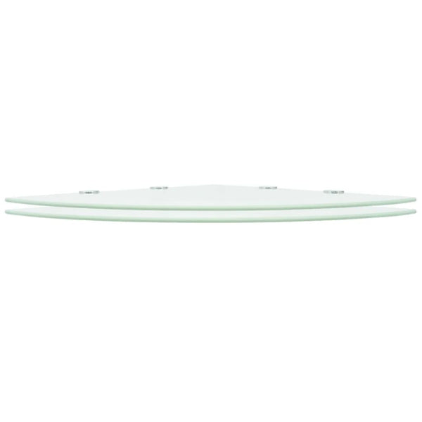 vidaXL Corner Shelves 2 pcs. with Chrome Brackets Glass White 45x45cm