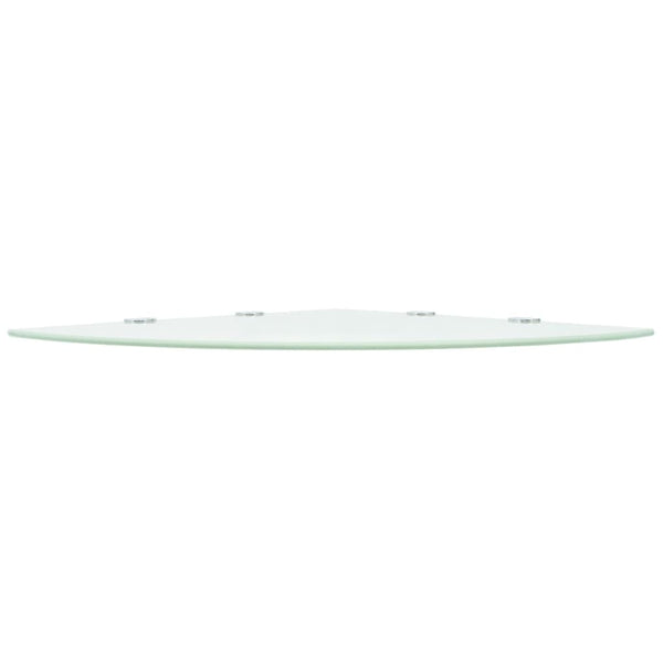 vidaXL Corner Shelves 2 pcs. with Chrome Brackets Glass White 45x45cm