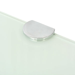 vidaXL Corner Shelves 2 pcs. with Chrome Brackets Glass White 45x45cm