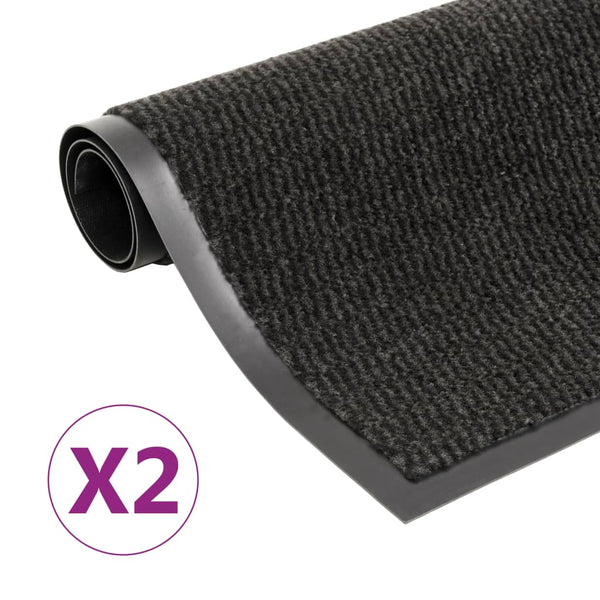vidaXL Doormats 2 pcs. Rectangular Tufted 40x60 cm Black