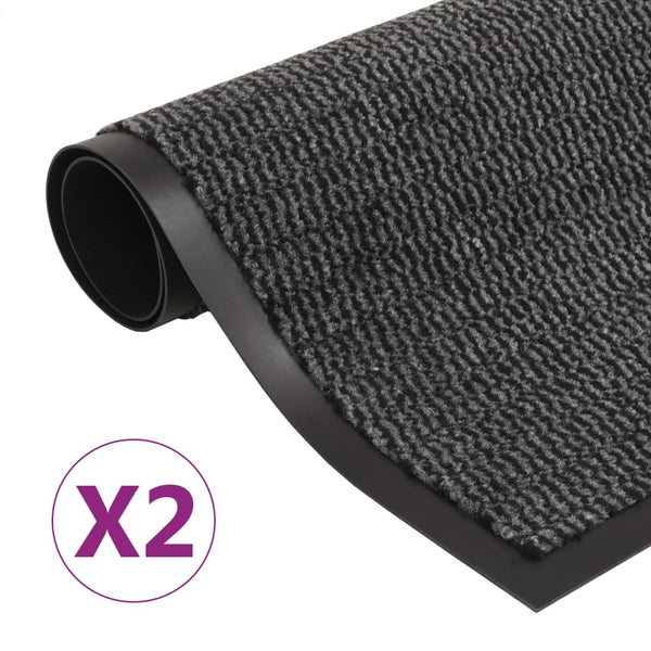 vidaXL Dirt Trapper Mats 2 pcs. Rectangular Tufted 60x90 cm Anthracite