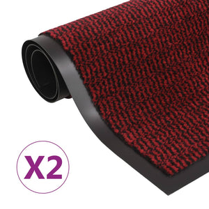 vidaXL Dirt Trapper Mats 2 pcs. Rectangular Tufted 90x150cm Red