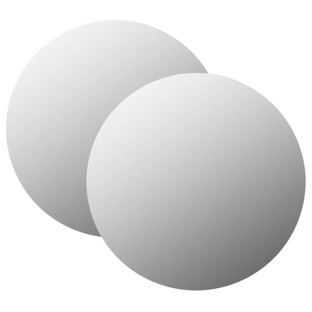 vidaXL Wall Mirror 2 pcs. 60 cm Round Glass
