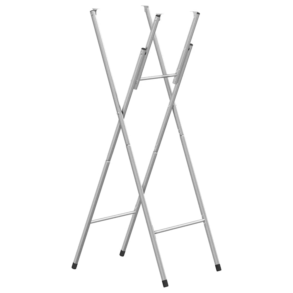 vidaXL Bar Table Frame Foldable Silver 45x53x108 cm Galvanized Steel