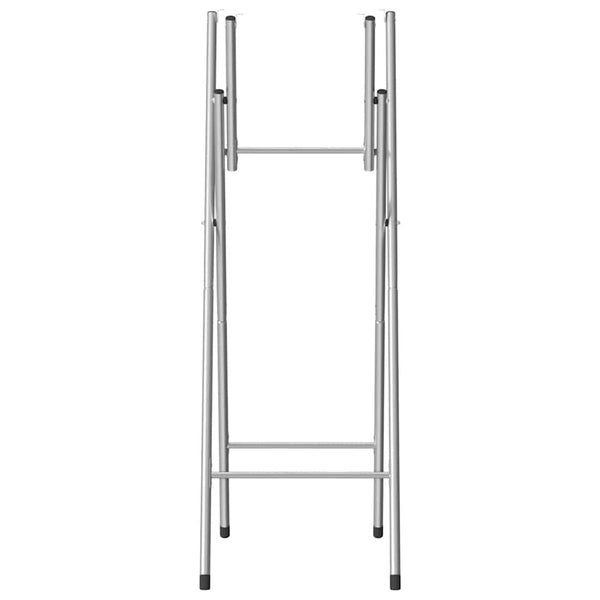 vidaXL Bar Table Frame Foldable Silver 45x53x108 cm Galvanized Steel