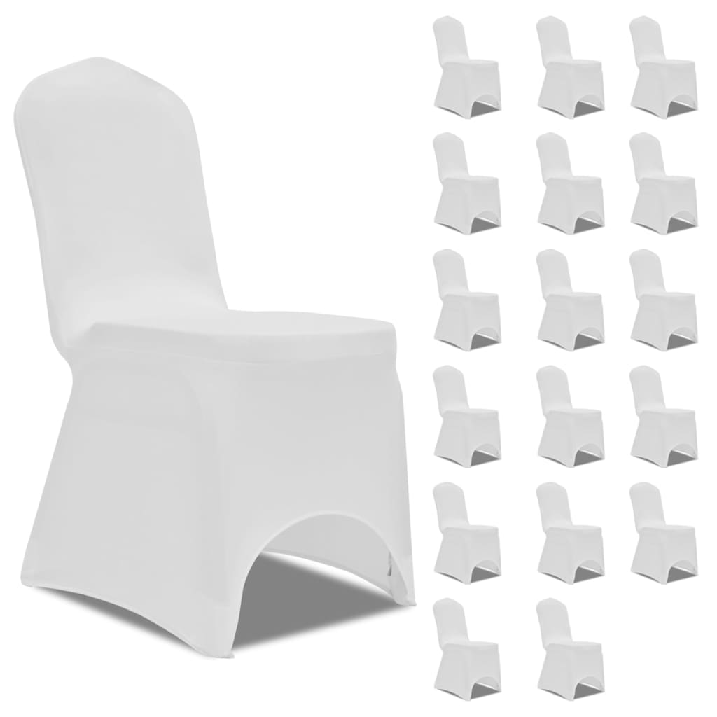 vidaXL Stretch Chair Covers White 18 pcs.