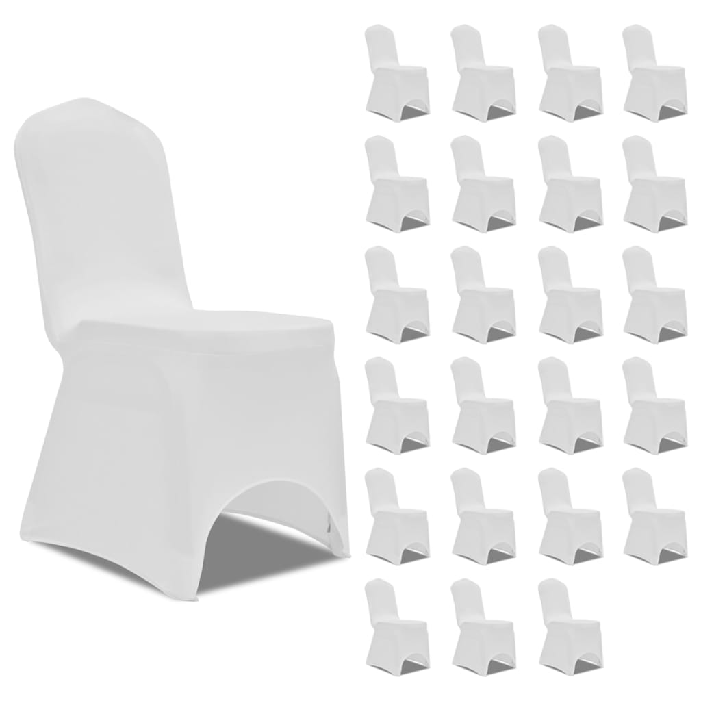 vidaXL Stretch Chair Covers White 24 pcs.