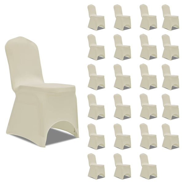 vidaXL Stretch Chair Covers Cream 24 pcs.