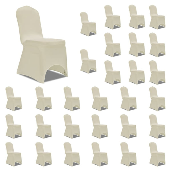vidaXL Stretch Chair Covers Cream 30 pcs.
