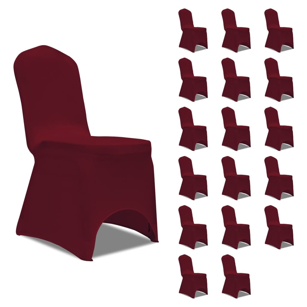 vidaXL Stretch Chair Covers Burgundy 18 pcs.