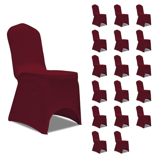 vidaXL Stretch Chair Covers Burgundy 18 pcs.