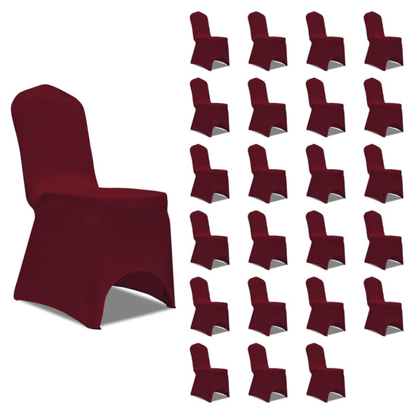 vidaXL Stretch Chair Covers Burgundy 24 pcs.