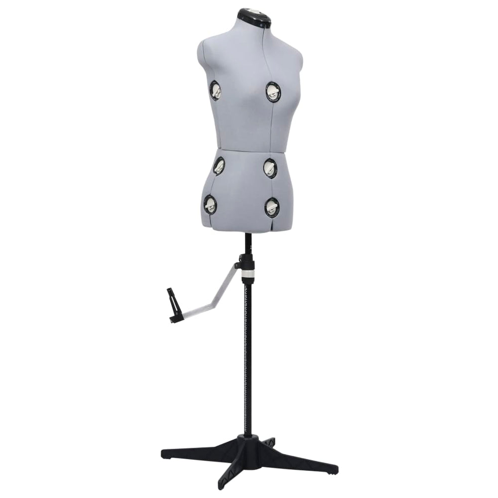 vidaXL Dressmaker's Dummy Adjustable Female Grey Size S (33-40)