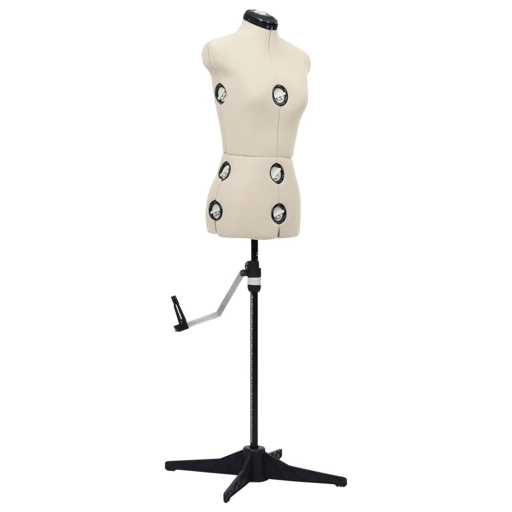 vidaXL Dressmaking Dummy Adjustable Female Cream S Size 33-40